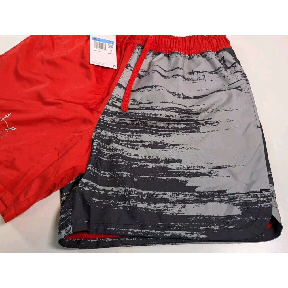 NWT NIKE Woven Flow Summer Hoop Shorts sz M Medium Red Anthracite Gray